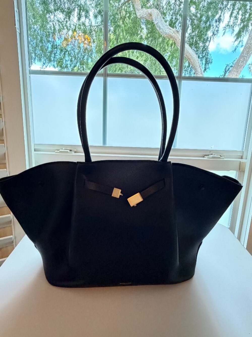 DeMellier London "The New York" Black Leather Tote